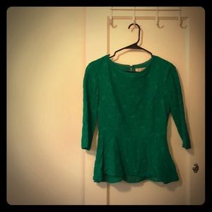 Anthropologie Lace Peplum Top